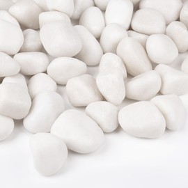 Rahato 30 lbs White Rocks for Landscaping, 1-2 inch Decorative Rocks for Plants Indoor, Large Polished River Rocks for Garden, Outdoor Landscaping, Walkways, Yard, Plants Pots, Vases, Crafts