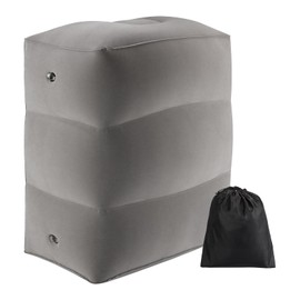 Amexo Inflatable Footrest Cushion for Travel, Height Adjustable Aeroplane Travel Pillow, Portable Foot Rest, Inflatable 3 Layers with Bag for Train, Buses, Home, Office and Any Travel