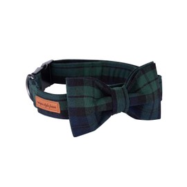 Unique style paws Dog Collar with Detachable Bow tie, Adjustable Dog Collars with Bow for Small Medium Large Dogs or Cats XXS-XL
