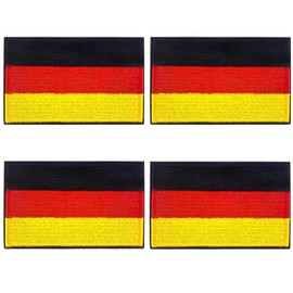 Pack of 4 Germany Flag Patch Velcro, German Army Patch, 8 x 5 cm (Germany)