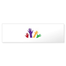 CafePress Raised Hands Sticker (Bumper) 10"x3" Rectangle Vinyl Bumper Sticker Car Decal