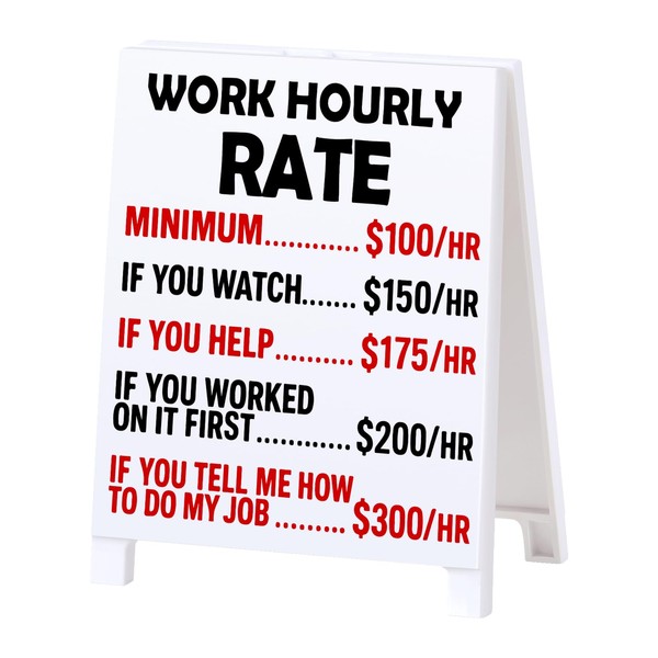 GoldenFleece Work Hourly Rate Sign Funny Team Office Gifts Funny