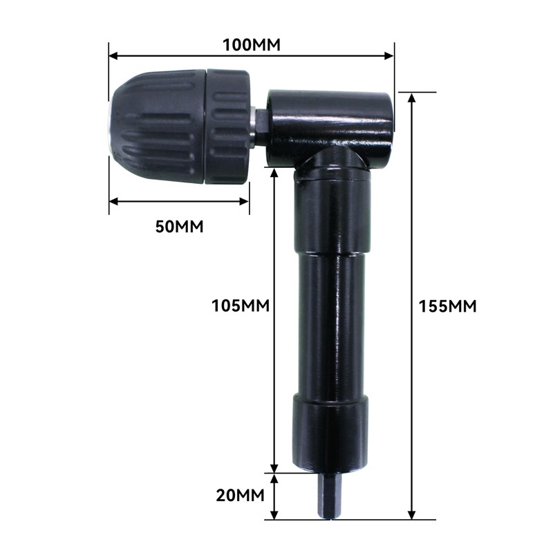 HFS(R) 0.8-10mm 90 Degree Right Angle Drill Adapter Cordless Drill