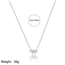Rrdaily Shining Crystal Cluster Pendant Necklace for Women Adjustable Silver Cubic Zirconia Leaf Choker Necklace Minimalist Gold Wedding Jewelry Gifts (Silver)