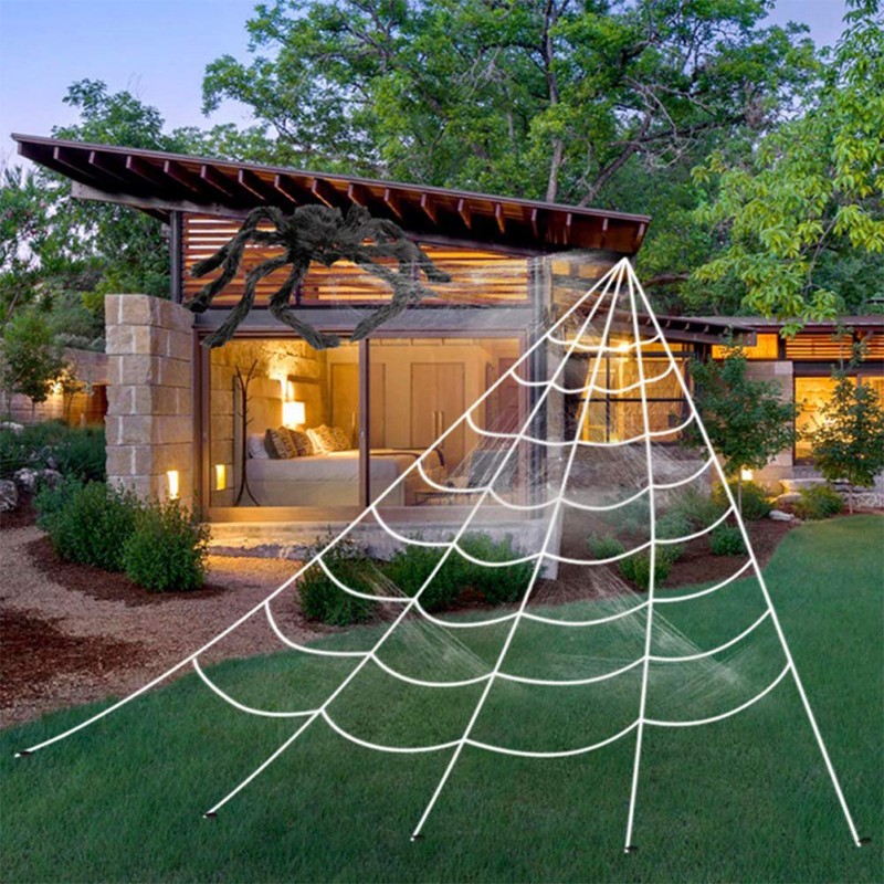 Feelava Giant Spider Web Halloween Spider Decorations,Halloween Decor Haunted House