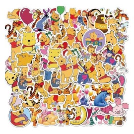 Winnie Pooh Miel Oso 50 Calcomanias Stickers Pvc Contra Agua