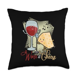 Wine And Cheese cheesy, annatto, tofu, soy, cream Cheese Throw Pillow