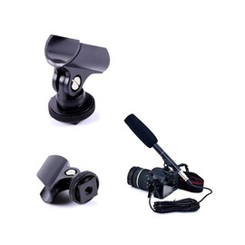 QERPON 1 PC Microphone Clip Stand 19mm Mic Microphone Holder Clip with Hot Shoe for DSLR Camera Microphone Clip