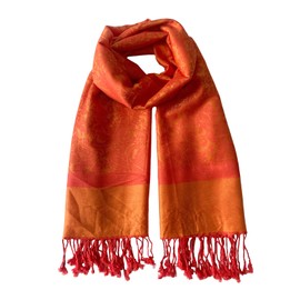 Wendyfull Two Tone Silky Paisley Pashmina Shawl Wraps for Women Jacquard Pashminas Wrap Rave Scarf Soft