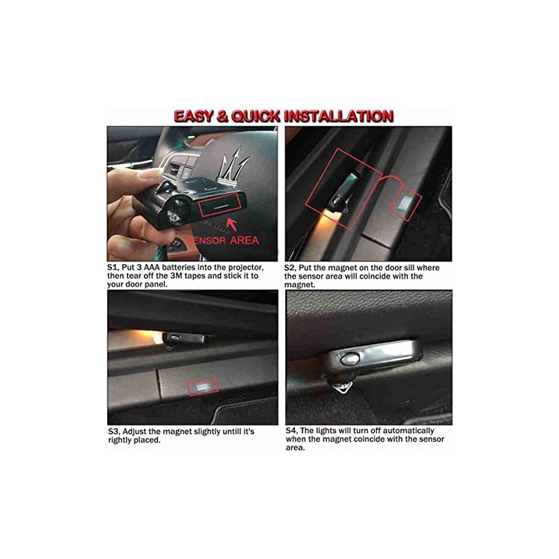 2Pcs Car Door Lights Funny Projector Ghost Shadow Lights, Laser
