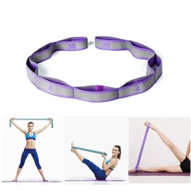 Stretch Strap With Multi Loops Yoga Exercise Trainer Bands latin band (Purple)