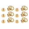 12 Sets D Ring Stud Screw Gold Brass Metal Plating