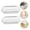 BIUDECO 2pcs Stainless Steel Drainer Colander: Rectangle Mesh Basket Table