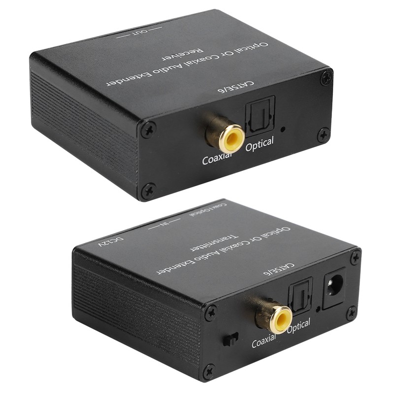 Digital Audio Extender Coaxial and Optical Fiber Converter for Cat5e/6
