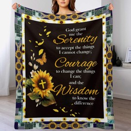 Serenity Prayer Blanket Christian Blanket Christian Gifts for Prayer Women Men Religious Bible Verse Blanket Soft Warm Cozy Fleece Blanket for Couch Sofa Bed 40"x50"