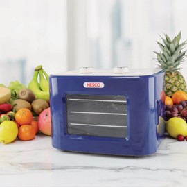 NESCO FD-41B Snackmaster Jr Food Dehydrator, for Beef Jerky, Fruit, Herbs, and Snacks, 4 Trays, Blue