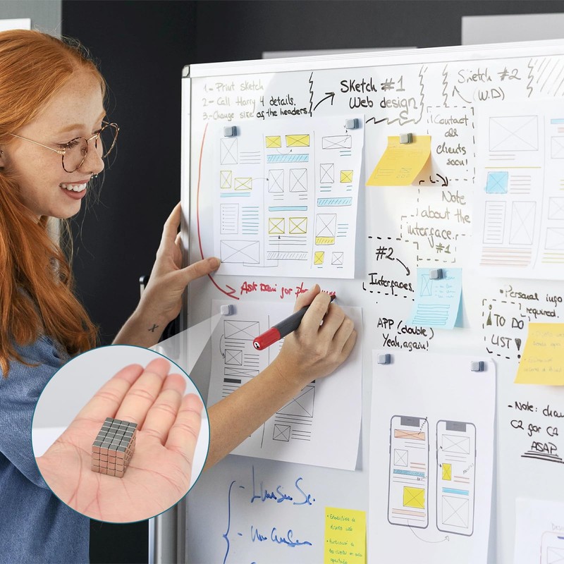 Samamoca Pack of 100 Small Square Magnetic Cubes, Strong Mini