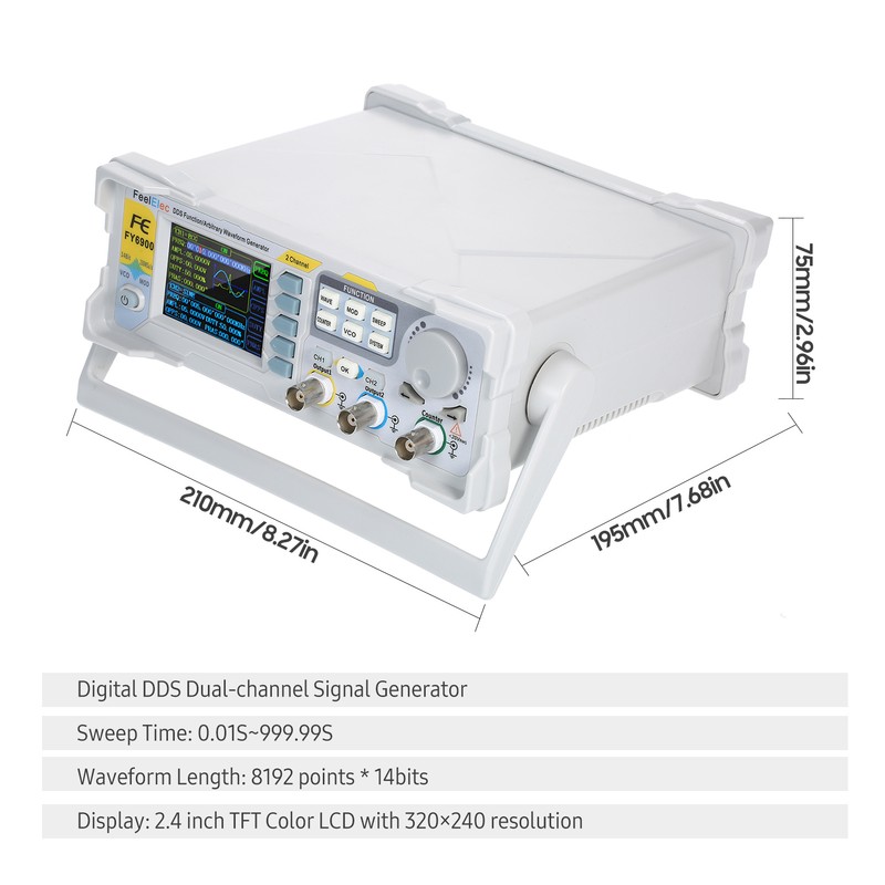 60MHz Function Signal Generator High Precision Digital DDS Dual-channel Function