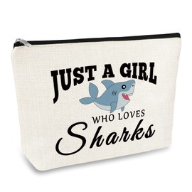 Shark Lover Gift Shark Gifts Makeup Bag Shark Week Gifts Sharks Ocean Animals Themed Cosmetic Bag Birthday Christmas Graduation Gifts for Girls Daughter Friend Shark Stuff Diver Travel Make Up Pouch