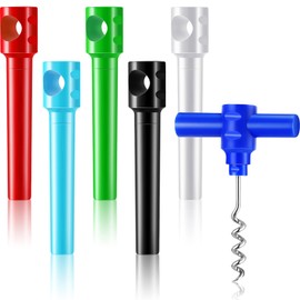 Patelai 6 Pcs Travel Pocket Wine Corkscrew Portable Wine Opener Plastic Wine Cork Opener Mini Camping Cork Screw for Restaurant Wine Bottle Camping Travel Gift (Multicolor)