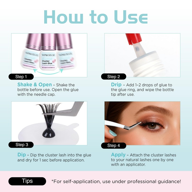 Winkgiggle Lash Clusters Glue －Strong Hold Eyelash Extension Glue |