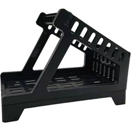 Label Holder, 2 in 1 Black Thermal Fan-fold Roll Labels Holder for Thermal Printer, Desktop Label Printers