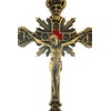 Jesus Christ on Cross Bronze Tone Standing Crucifix with Base,