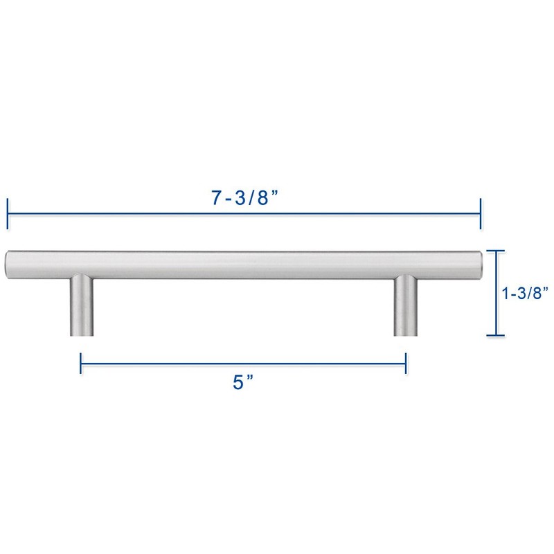 LIZAVO 701SN Cabinet Pulls Solid Modern Euro Style T Bar