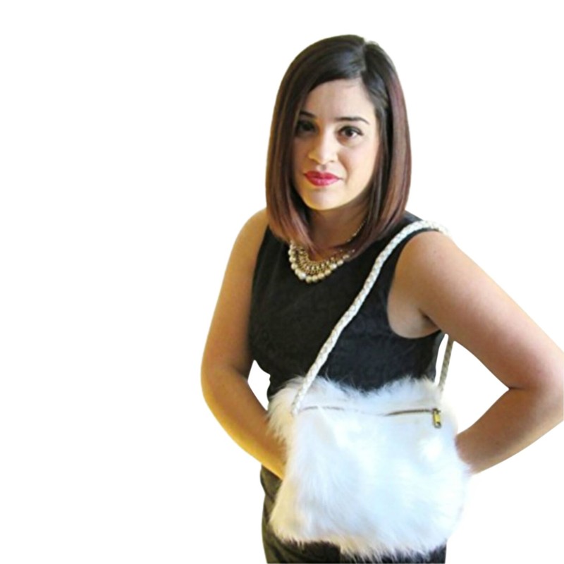 White Fox Compact Muff Purse/Hand Warmer