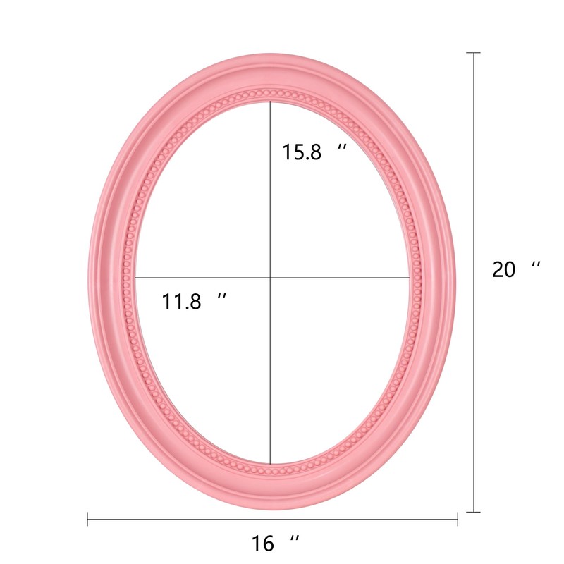 Funerom 20 x 16 inch Pink Wall Mirror Oval Bathroom