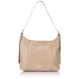 OCY Women's Hobo Bag with Reptile Embossing, Beige, One Size