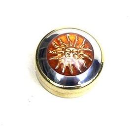 Solid Brass Sun Pill Box Case - Portable Pills Storage - Container, Daily Pill Fob Organizer for Outdoor Travel Camping