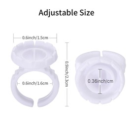 Miuffue Glue Rings for Eyelash Extensions, 150 Pcs Smart Glue Holder Easy Fanning Glue Cups for Volume Lashes, White