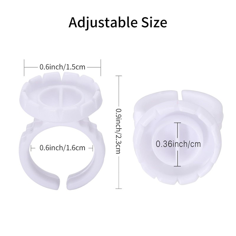 Miuffue Glue Rings for Eyelash Extensions, 150 Pcs Smart Glue