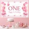 Roetyce 1st Birthday Decorations for Girls, Bow 1st Birthday Banner,