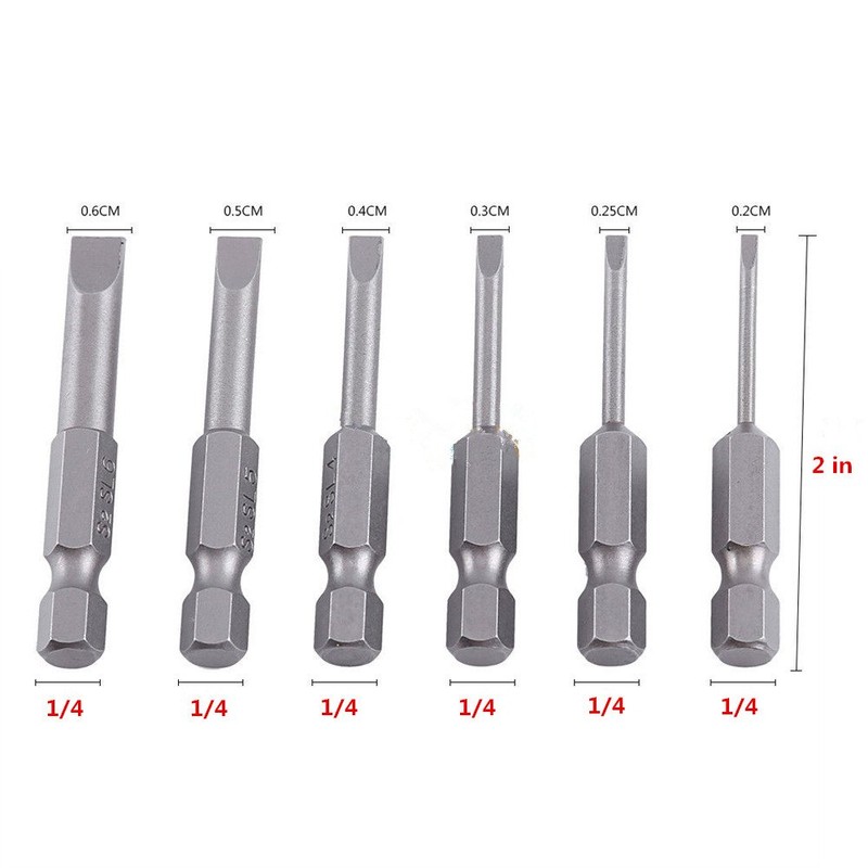 Rocaris 6pcs 2 in 2.0-6.0mm Flat Head Slotted Tip Magnetic