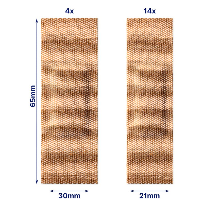 Elastoplast Elastoplast 18 Waterproof Fabric Plaster Strips (18 Pieces), Large