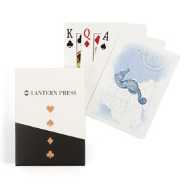 Lantern Press Seahorse, Blue, Coastal Icon (52 Playing Cards, Poker Size Card Deck with Jokers)