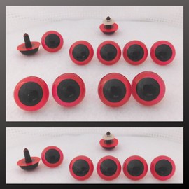 Safety Eyes 5 Pair 24mm to 34mm Choose Color & Size Crafts, Sewing, Crochet (Red, 24mm)