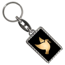 Jesus Keyring with Christian Symbol Pendant for the Keychain for Christians as a Gift for Believing People in Various Sizes, Dove of Peace