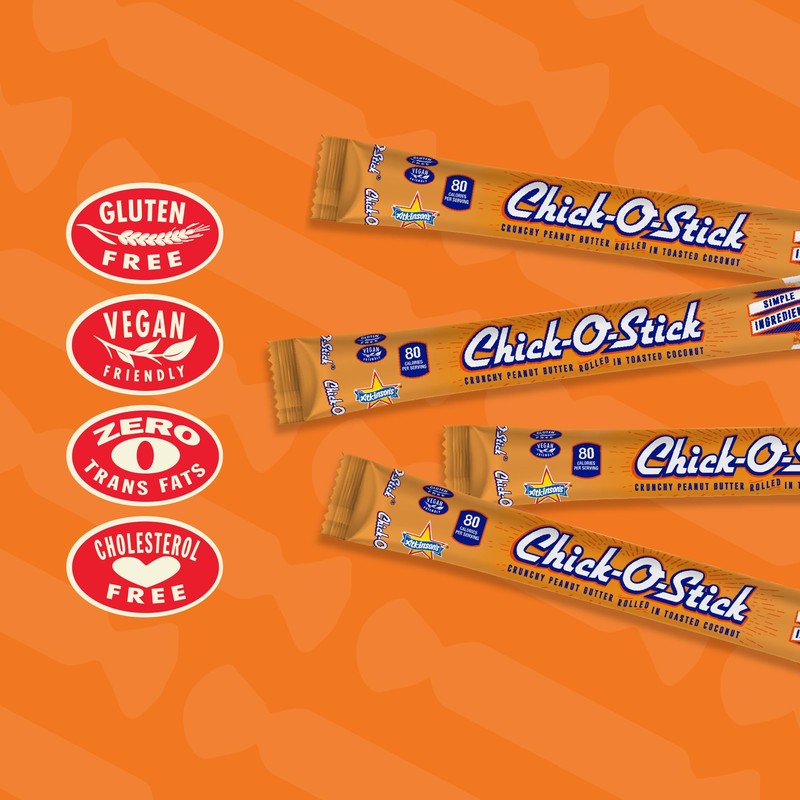 Atkinson's Chick-O-Stick - Crunchy Peanut Butter Rolled in Toasted Coconut