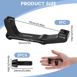 MSMXCS Disc Brake Adapter for Mountain Bike Front & Rear Caliper Mounting for MTB Carbon Steel F203/R180 mm Post/Side Mount Adapters for 180mm 203mm Disc Brake Rotor Cycling Easy to Install Black