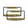 Rico Iowa Hawkeyes Black Metal Laser Cut License Plate Frame