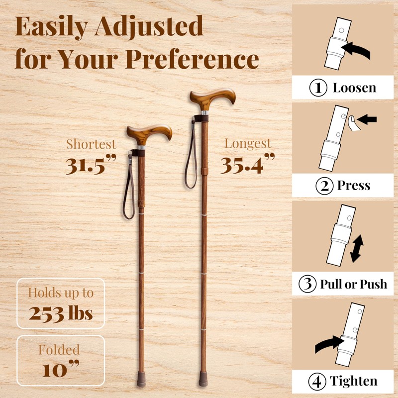 Merry Sticks Lightweight Foldable Walking Canes for Women and Men,