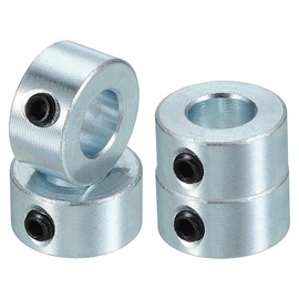 PATIKIL Bore 8 mm Shaft Collar 16 mm OD 8 mm Thickness, 4 Pack Carbon Steel Zinc Plated Landing Gear Stopper Wheel Collar with M4 Set Screw for Machine Tools Industry, Silver