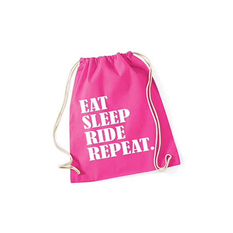 Hippowarehouse Eat Sleep Ride Repeat Horse Riding Drawstring Cotton School
