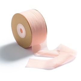 CHUQING Chiffon gift ribbon 1.5 inch x 25 Yd light pink ribbon festival ribbons decorative ribbon for weddings, christenings and birthday gifts, pink