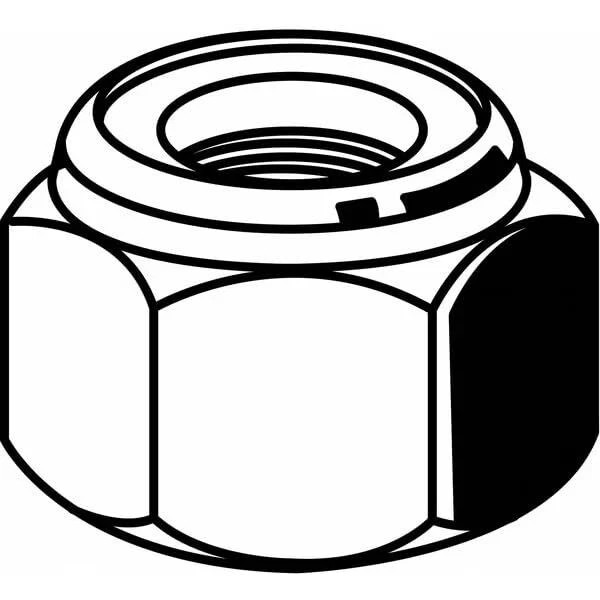 Unbranded Nylon Insert Lock Nut, M12-1.75, Steel, Class 10, Yellow