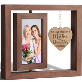 Mom Gifts Christmas Gifts For Mom From Daughter Son Unique, Rotating Mom Picture Frame 4x6 with Warm Heart Pendant Mother In Law Gifts From Daughter In Law, New Mom Gifts for Women Mom Christmas Gifts