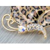 Alilang Golden Tone Butterfly Insect with Enamel Wild 80s Cheetah